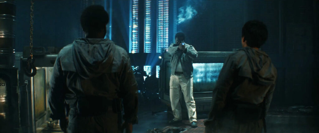 Alien: Earth - Morrow is threatening Slightly and Smee