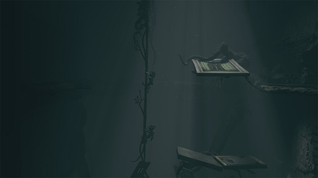 Little Nightmares 3 - Low and Alone are climbing on a root